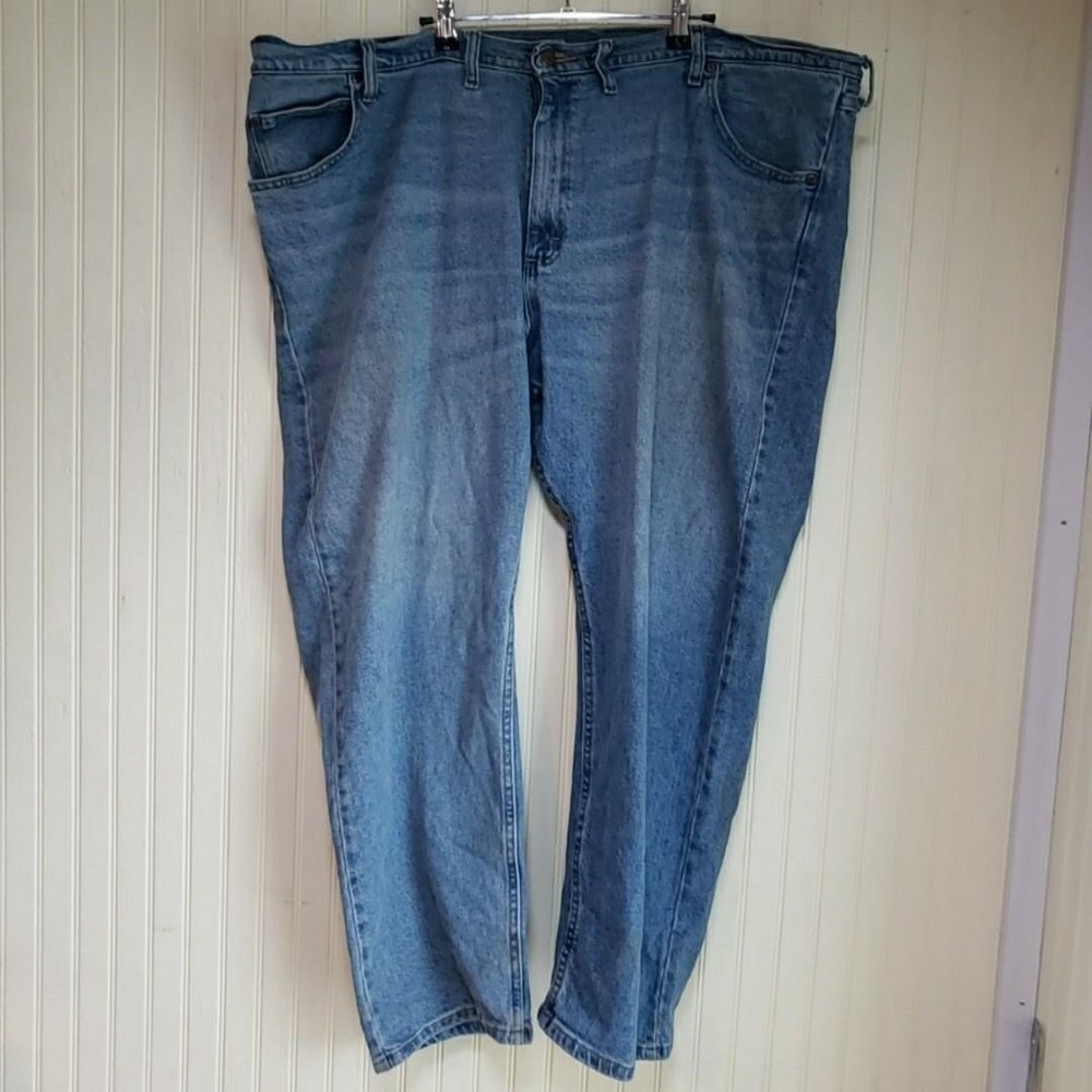 Wrangler 1097FXVBT Jeans Mens 46x30‎ Blue Relaxed Straight Stretch Denim Pants
